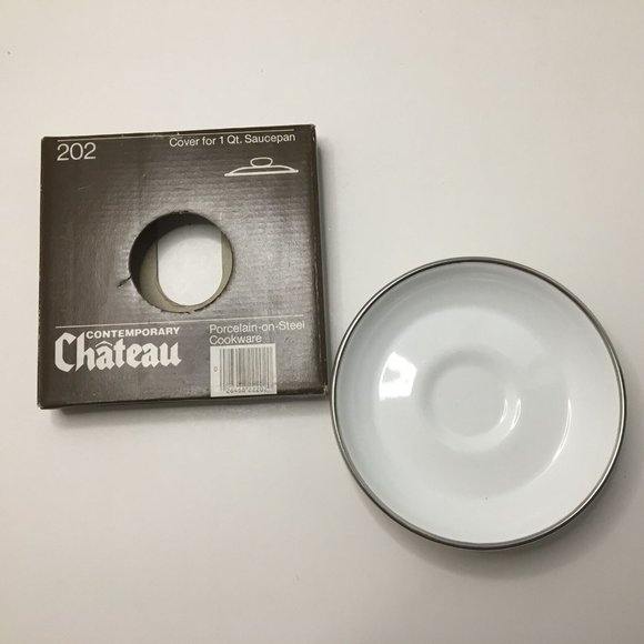 Vtg Sanko Ware Japan Contemporary Chateau Porcelain On Steel 1 Qt Saucepan Lid - Picture 2 of 6